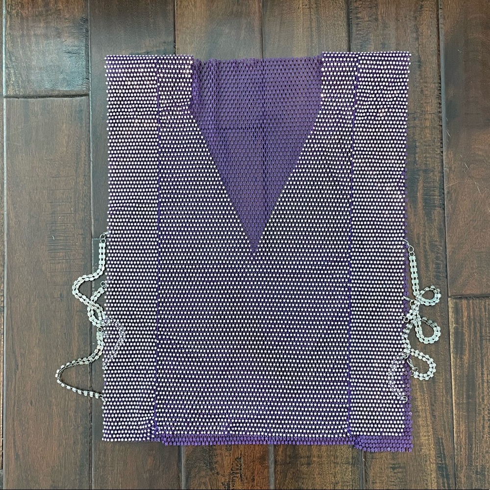 Purple Mesh Silver Rhinestone Top